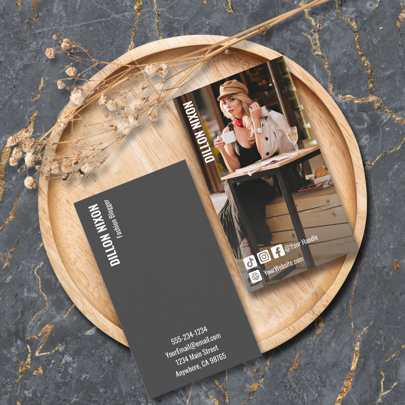 Chic Fashion Social Media Photo Business Cards