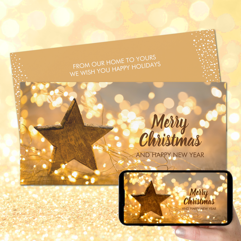 Strand of Christmas Lights Holiday Greeting Cards