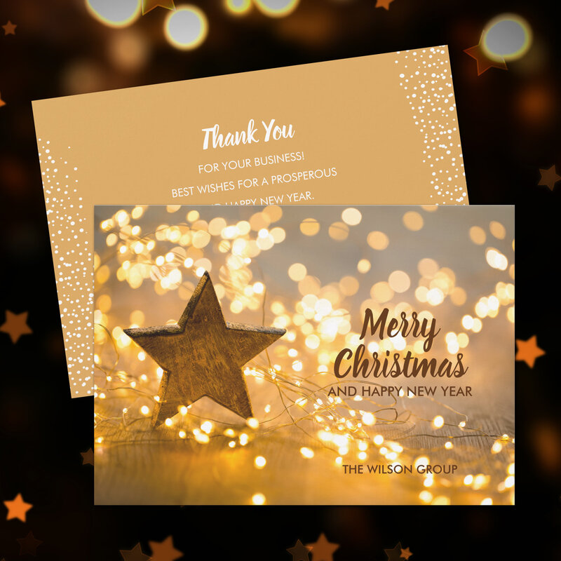 Strand of Christmas Lights Business Holiday Cards