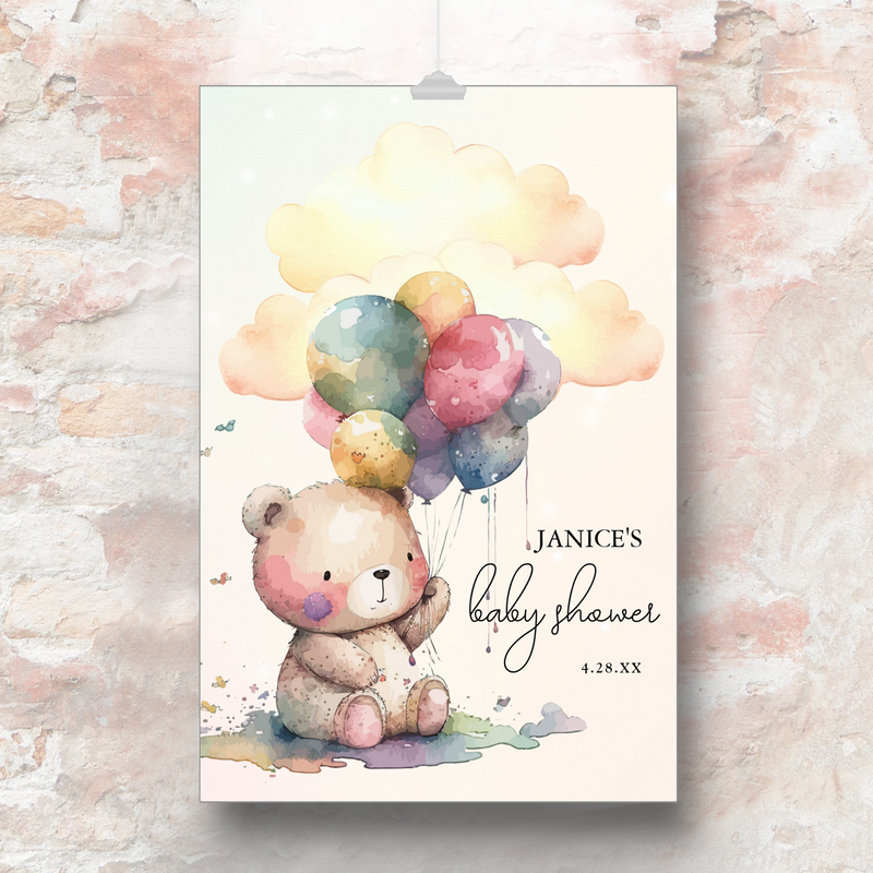 Teddy Bear Baby Shower Large Poster