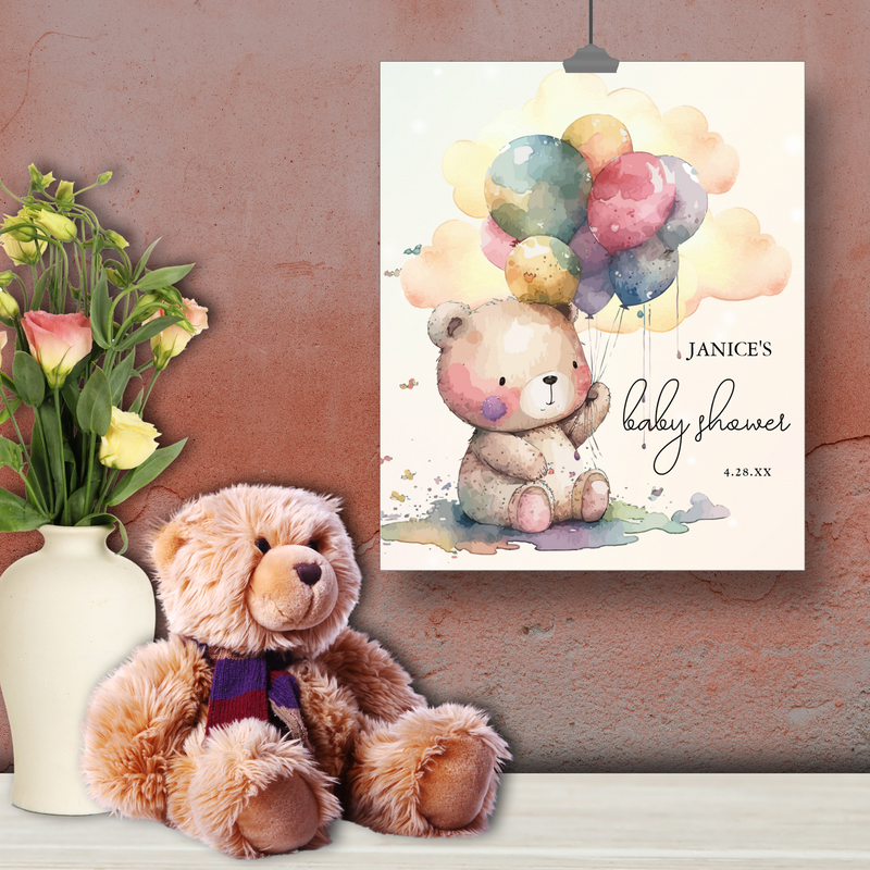 Teddy Bear Baby Shower Poster