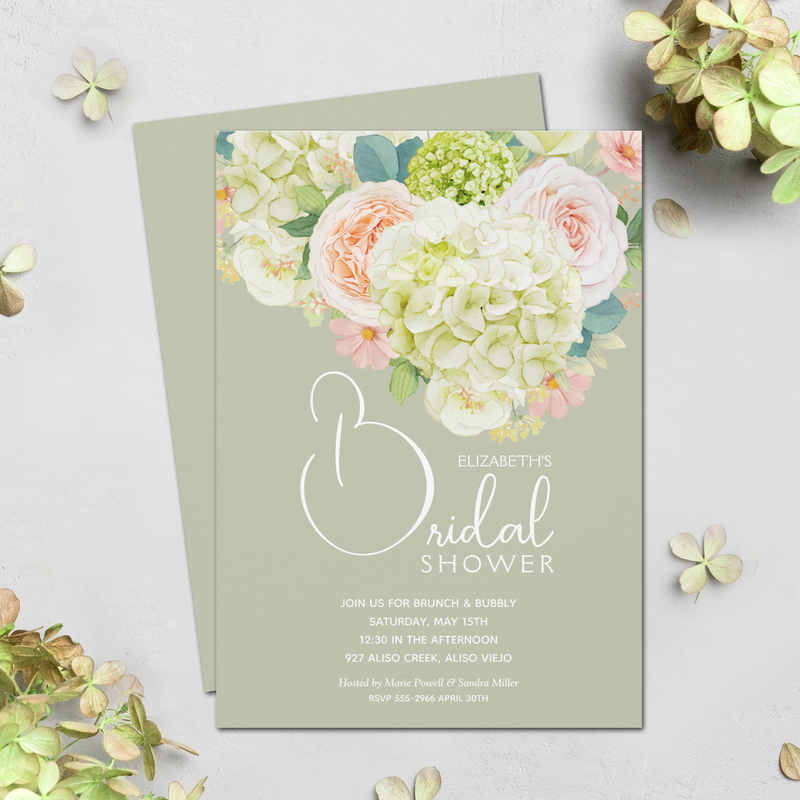 Watercolor Spring Floral Bridal Shower Invitations