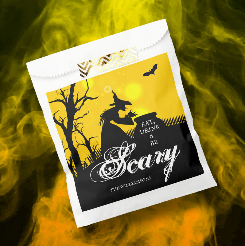 Wicked Witch Silhouette Halloween Favor Bag