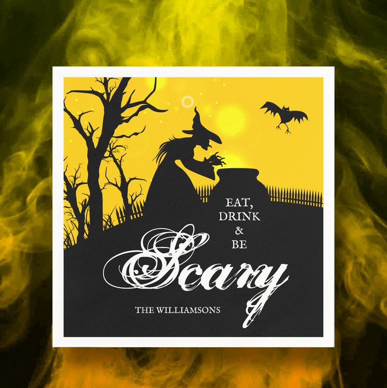 Wicked Witch Silhouette Halloween Napkins
