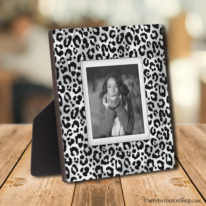 Your Photo Leopard Pattern Frameless Easel Back Plaque