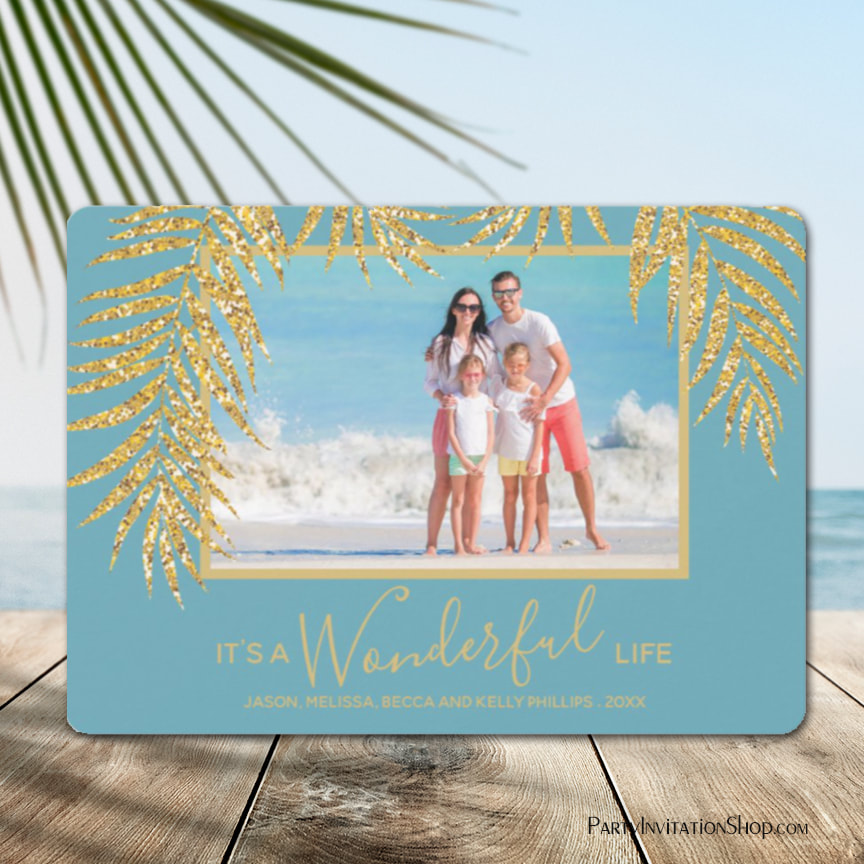 Palm Fronds Christmas Photo Holiday Card